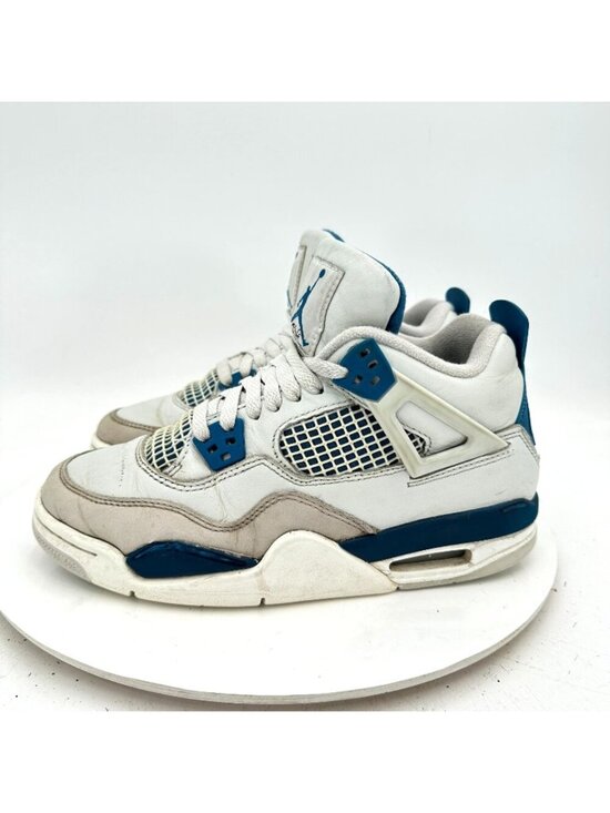 Nike Shoes - Nike Air Jordan 4 Retro Youth Size 5.5Y women 7 HF4281-141 Industrial Blue Shoes